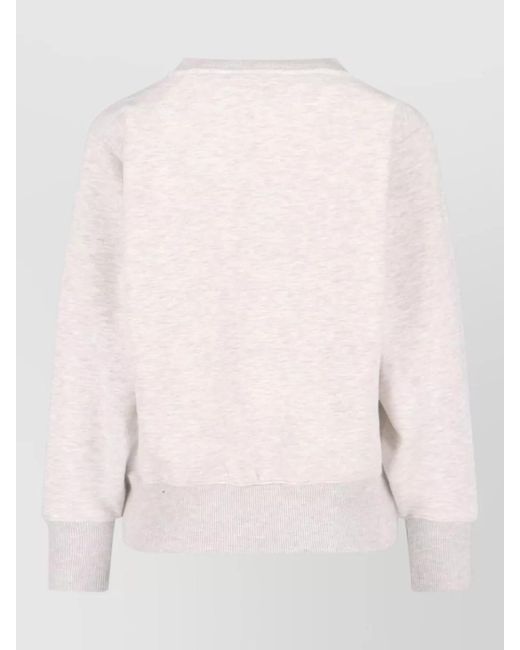 Anine Bing Pink Knit Crew Neck Sweatshirt Ribbed Cuffs Hem