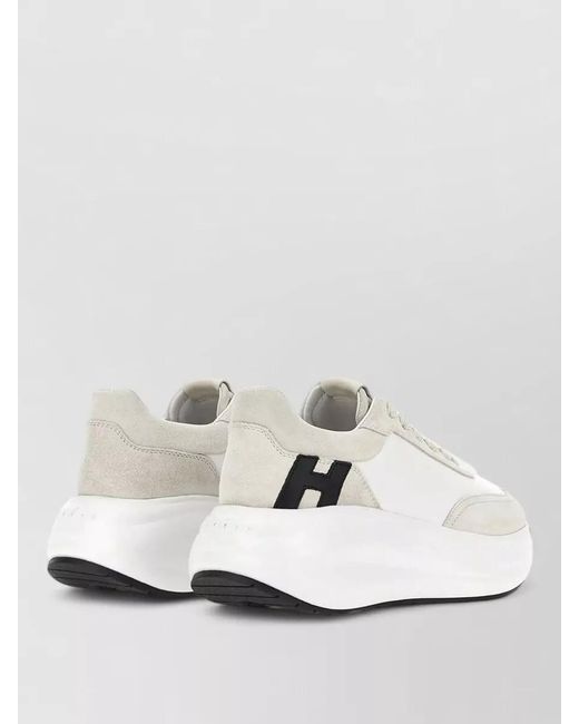 Hogan White Maxi I Active Leather Platform Sneakers