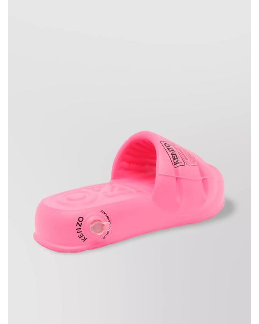 KENZO Pink Rubber Slide Sandals