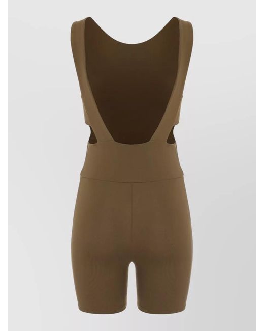 Live The Process Green Technical Fabric Jumpsuit Scoop Neck Stretch