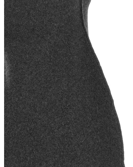 Jil Sander Black Virgin Wool Dress A Line Cap Sleeves