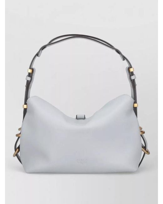 Pinko Gray Shoulder Bag Adjustable Detachable Tone Hardware