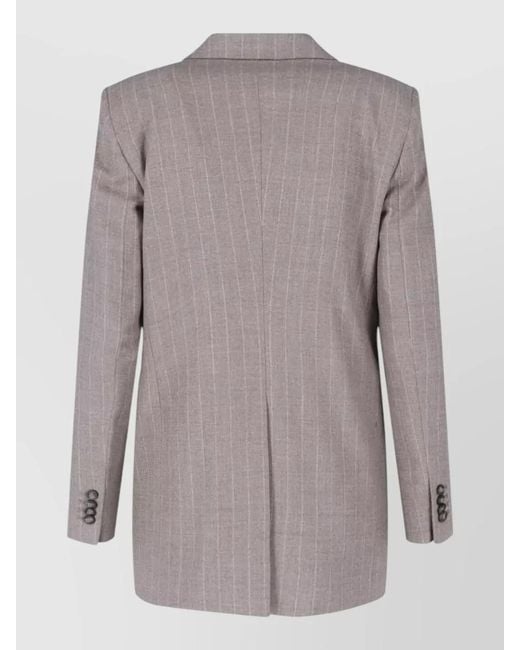 Tagliatore Gray High Waisted Wide Leg Pinstripe Suit Trousers