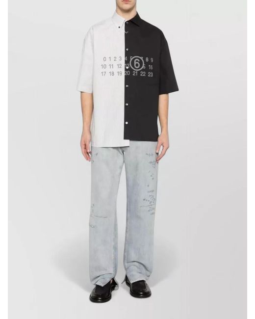 MM6 by Maison Margiela Blue Destroyed Cotton Straight-Leg Jeans for men