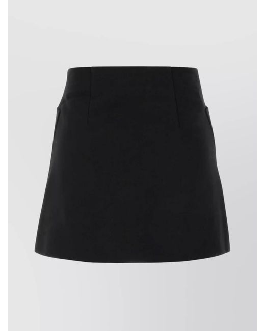 Prada Black Virgin Wool Mini Skirt