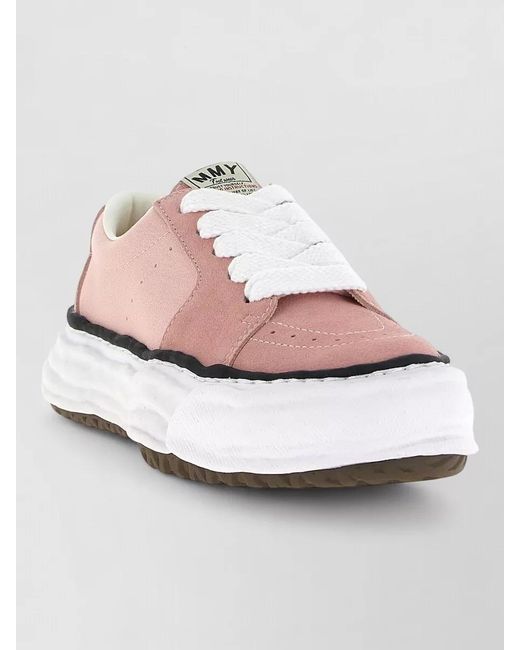 Maison Mihara Yasuhiro Pink Leather Low-Top Sneakers for men