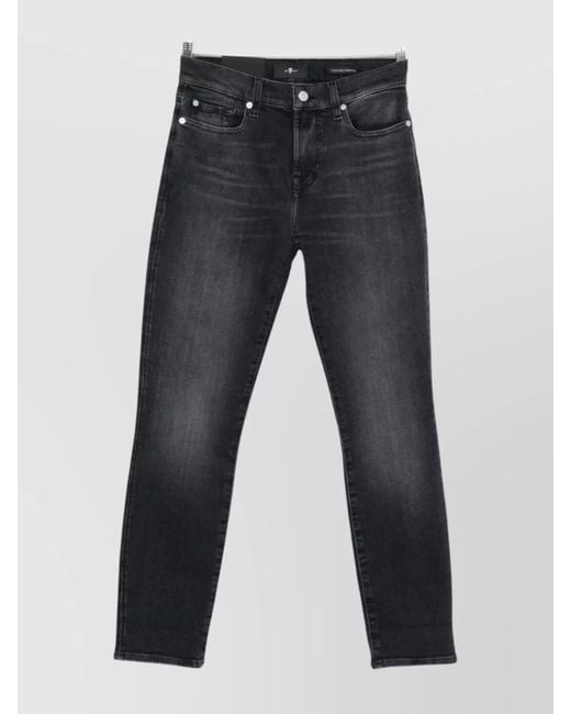 7 For All Mankind Blue Denim Mid-Rise Bootcut Jeans