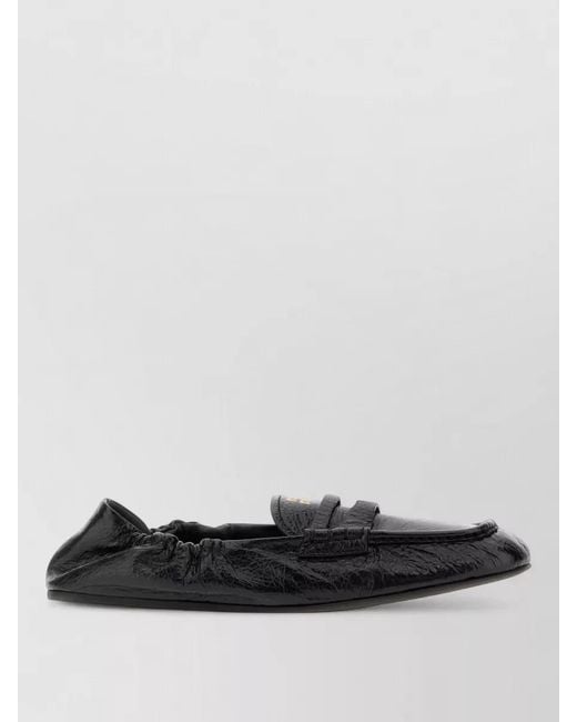 Miu Miu White Leather Loafers Casual Style Flexible Sole