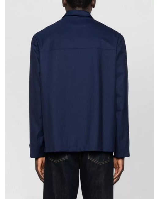 Brunello Cucinelli Blue Wool Field Jacket for men