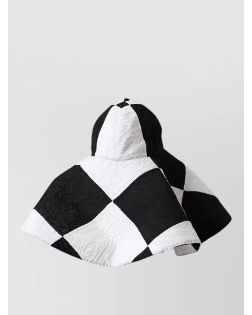 Dolce & Gabbana Black Checked Wide Brim Sun Hat