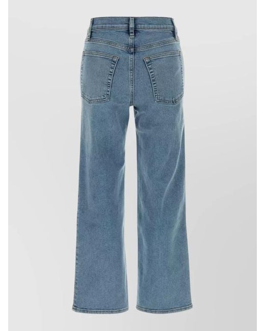 FRAME Blue Denim Straight-Leg Jeans
