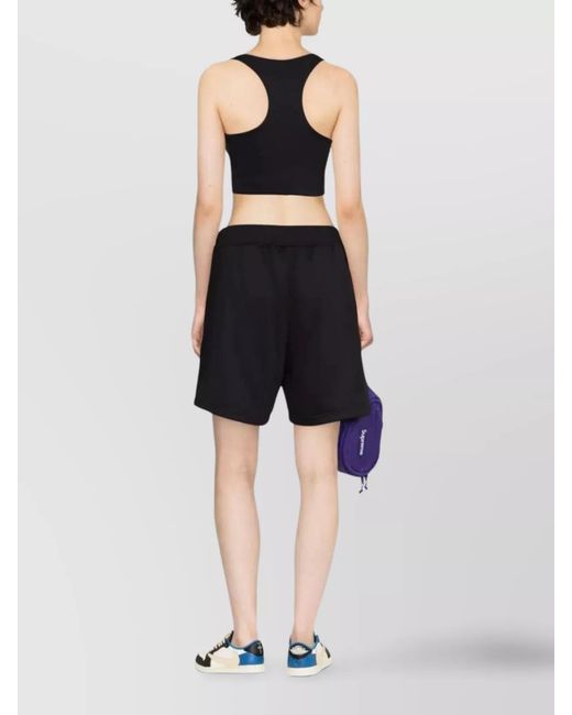 DSquared² Black Textured Above-Knee Drawstring Shorts