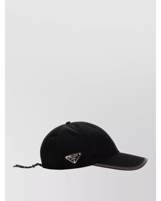 Prada Black Recycled Polyamide Baseball Cap for men