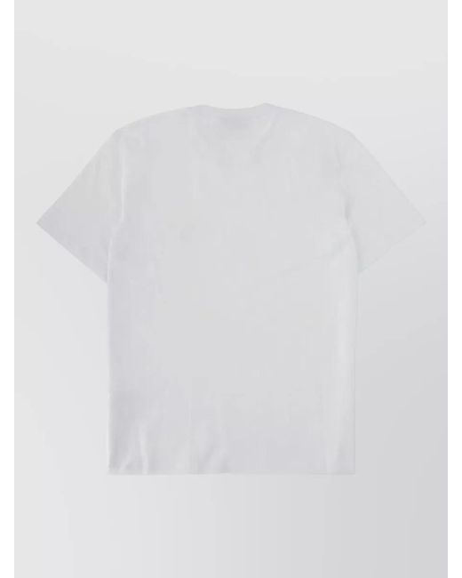 MSGM White Cotton Logo Print T-Shirt