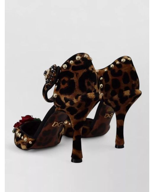 Dolce & Gabbana Black Leopard Crystal-Embellished Pumps