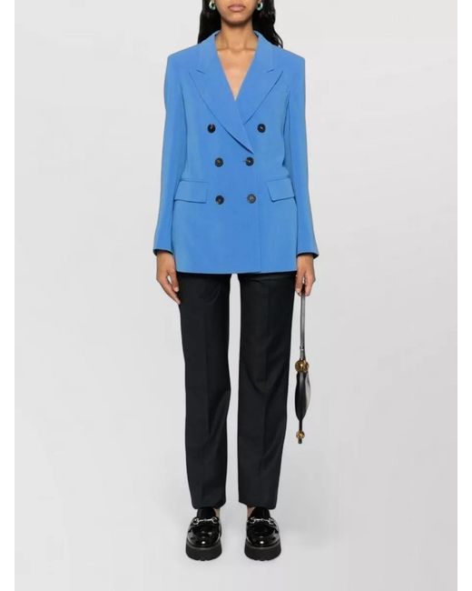 Alberto Biani Blue Double Breasted Cady Tailored Jacket