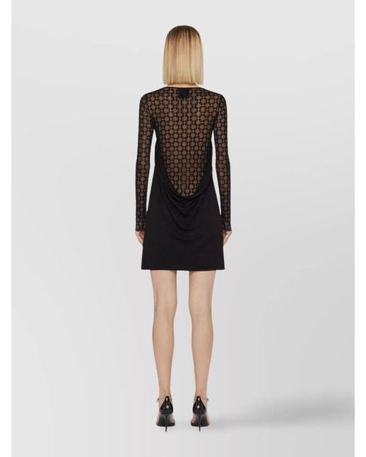 Givenchy Black Draped Monogram Tulle Mini Dress