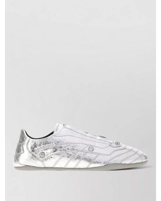 Balenciaga White Leather Lace-Up Sneakers
