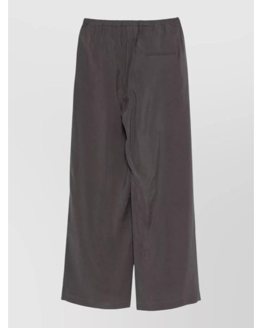 Alysi Gray Wide Leg Trousers Elasticated Waistband Pocket