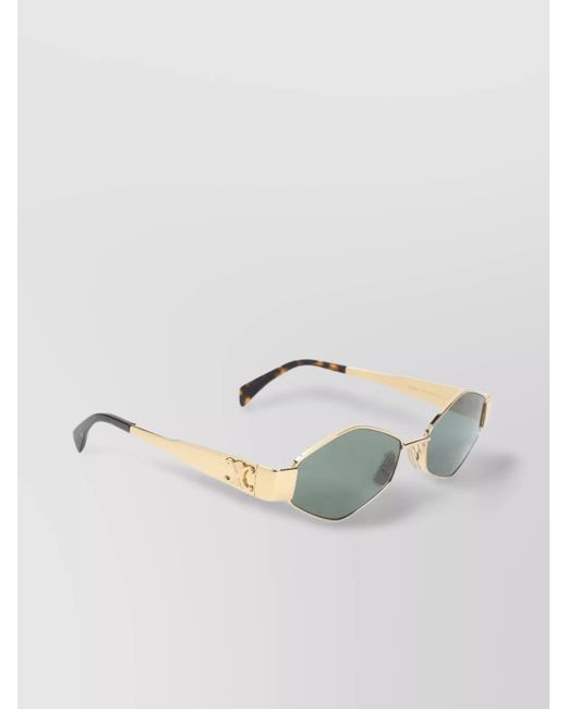 Céline Green Geometric Hexagonal Sunglasses