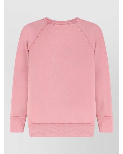 Isabel Marant Pink Logo Print Cotton Blend Sweatshirt