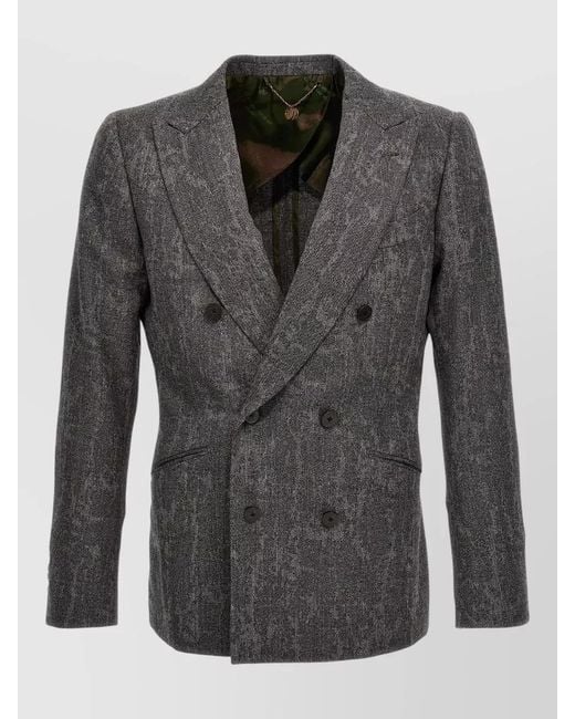 Maurizio Miri Black Wool Double-Breasted Blazer for men
