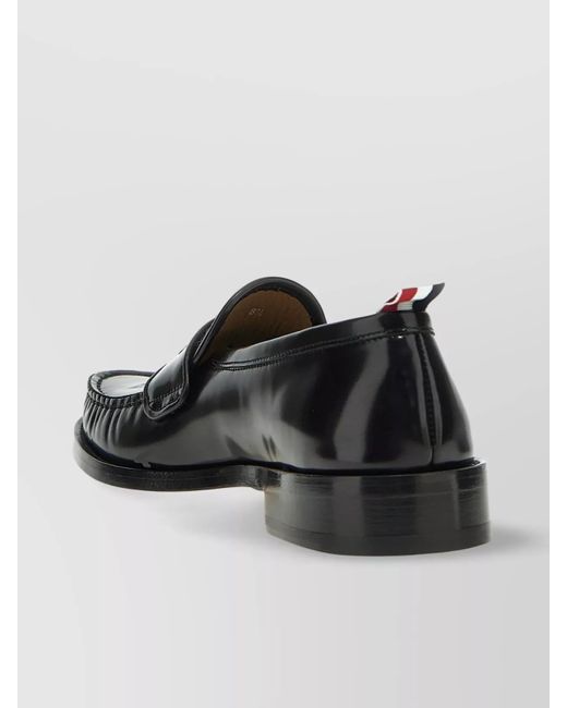 Thom Browne Black Calf Leather Penny-Slot Loafers for men