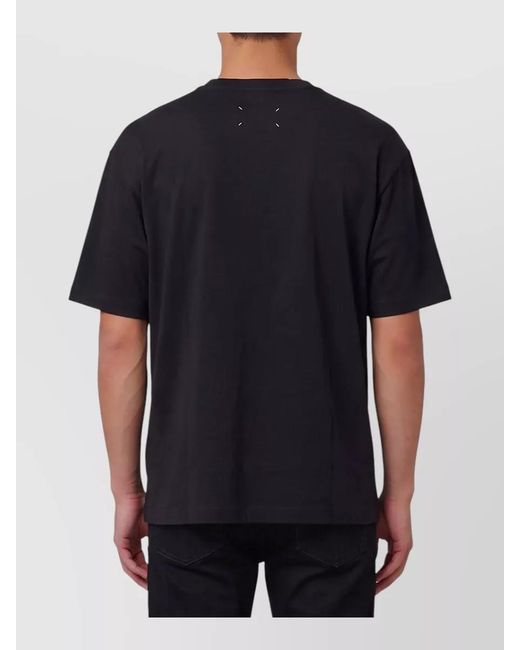 Maison Margiela Black Numeric Jersey T Shirt Dropped Shoulder for men
