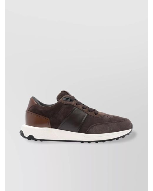 Tod's Brown Suede Low-Top Sneakers for men