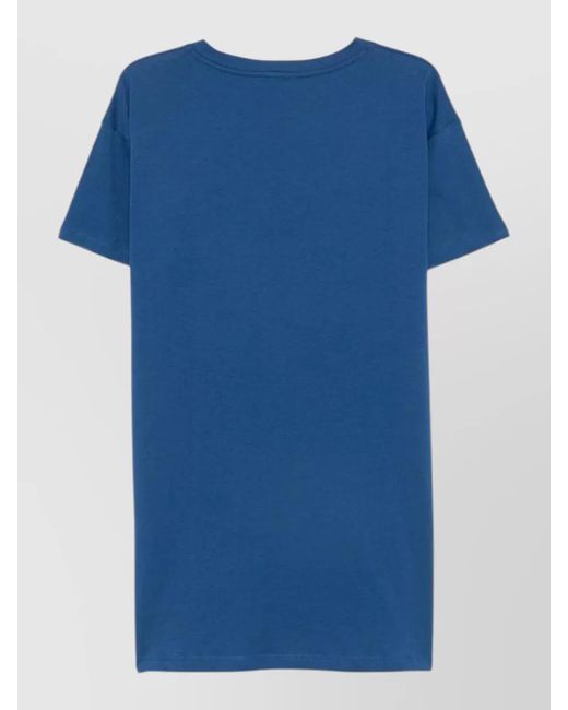 Emporio Armani Blue Embroidered Logo Jersey Short-Sleeve T-Shirt