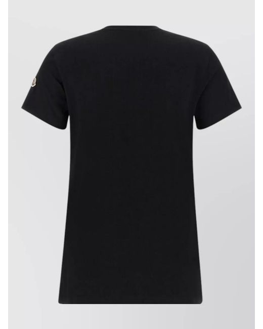 Moncler Black Logo Crew Neck Cotton T Shirt