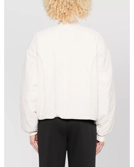 New Balance White Silk Bomber Jacket