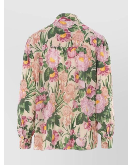 Chloé Multicolor Silk Floral Print Blouse