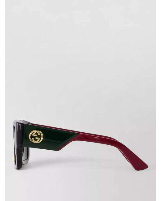Gucci Green Square Frame Sunglasses Tinted Lenses Tortoiseshell Pattern