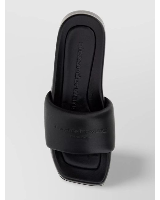 Alexander Wang Black Leather Logo Sandals