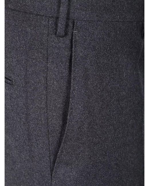 Incotex Blue Virgin Wool Tailored Trousers for men