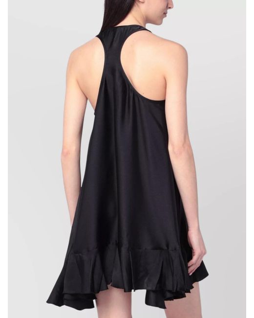 Anine Bing Black Silk-Blend Mini Dress