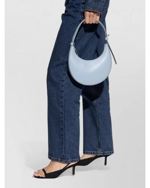 Furla Blue Shoulder Bag Curved Shape Top Handle