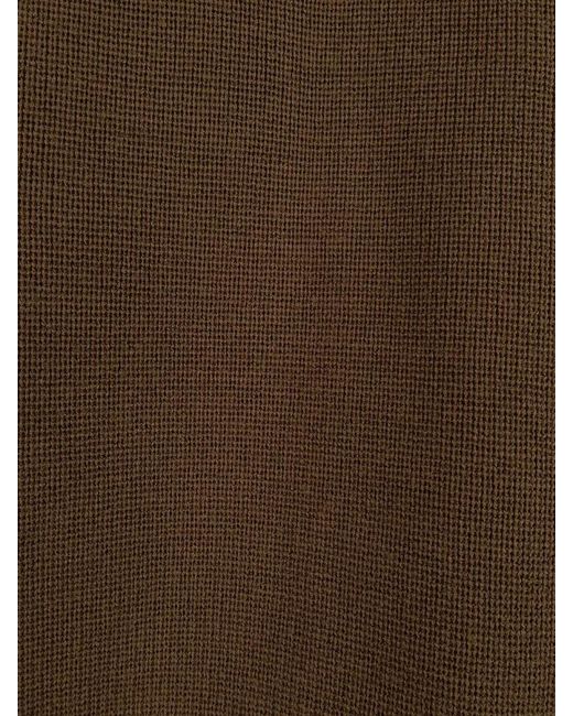 Bottega Veneta Brown Knit Jacket Ribbed Collar Cuffs Hem for men