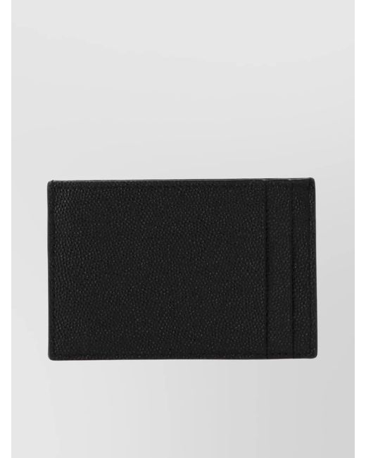 Saint Laurent Black Leather Flap Cardholder