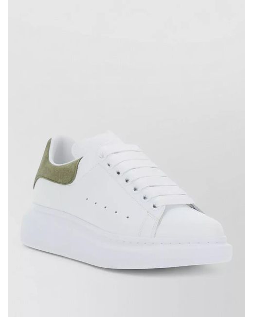 McQueen White Leather Oversized Low-Top Sneakers