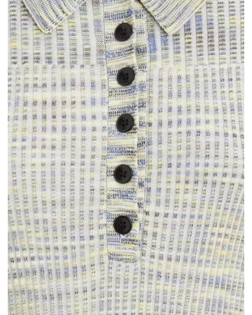 Proenza Schouler White Ribbed Texture Midi Length Short Sleeves Dress