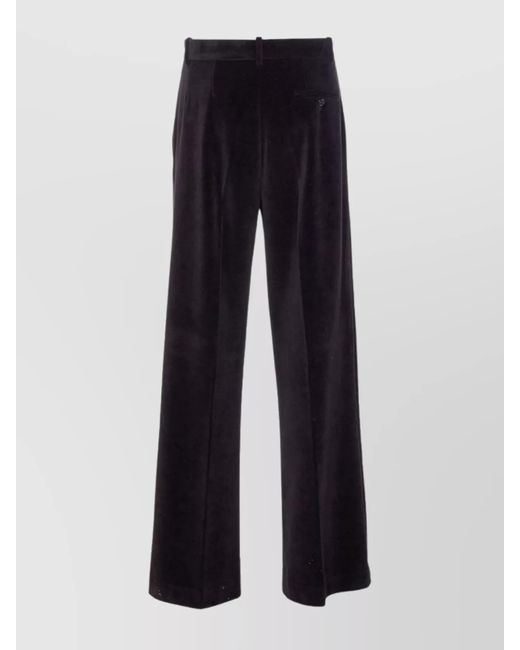 Circolo 1901 Blue Cotton Wide-Leg Trousers