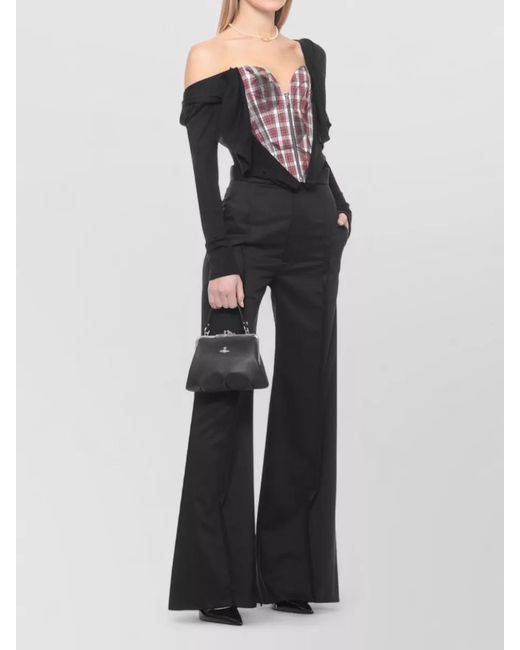 Vivienne Westwood Black High Waist Palazzo Trousers Flared Leg