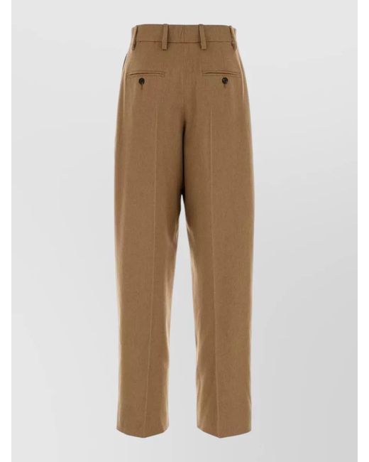 Prada Natural Camel Hair Tailored Trousers
