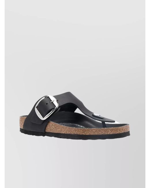 Birkenstock Gray Big Buckle Leather Sandals
