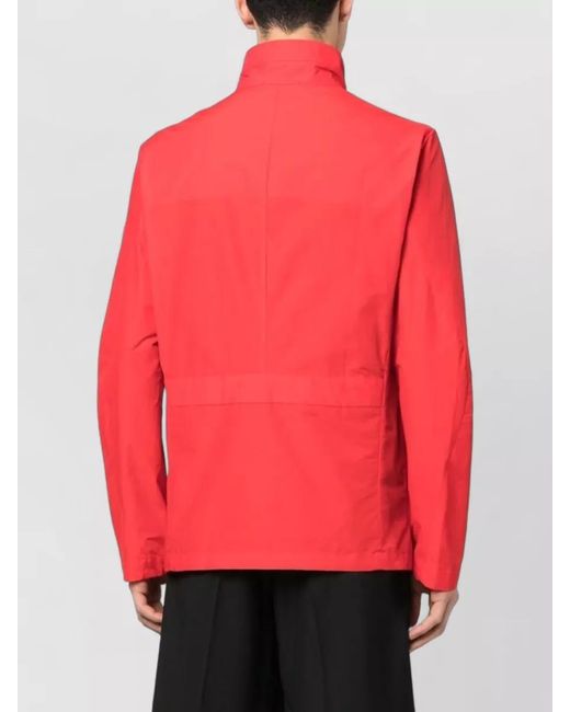 Peuterey Red Stand Up Collar Cotton Blend Jacket for men