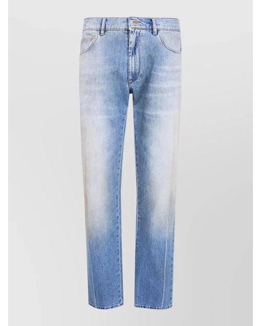 MM6 by Maison Margiela Blue Straight Leg Denim Trousers Five Pocket Design for men