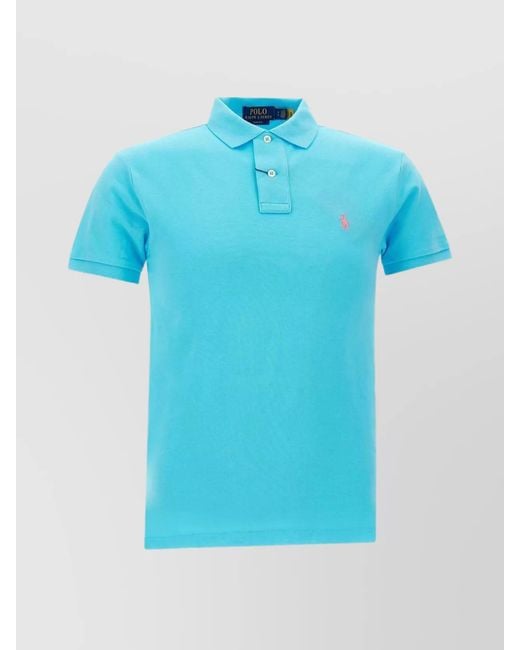Polo Ralph Lauren Blue Slim Fit Cotton Piqué Polo Shirt for men