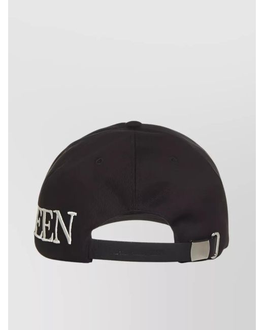 McQueen Black Cotton Logo-Embroidered Baseball Cap for men